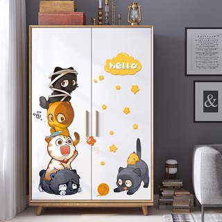 Decal tranh dán tường mèo đen tinh nghịch