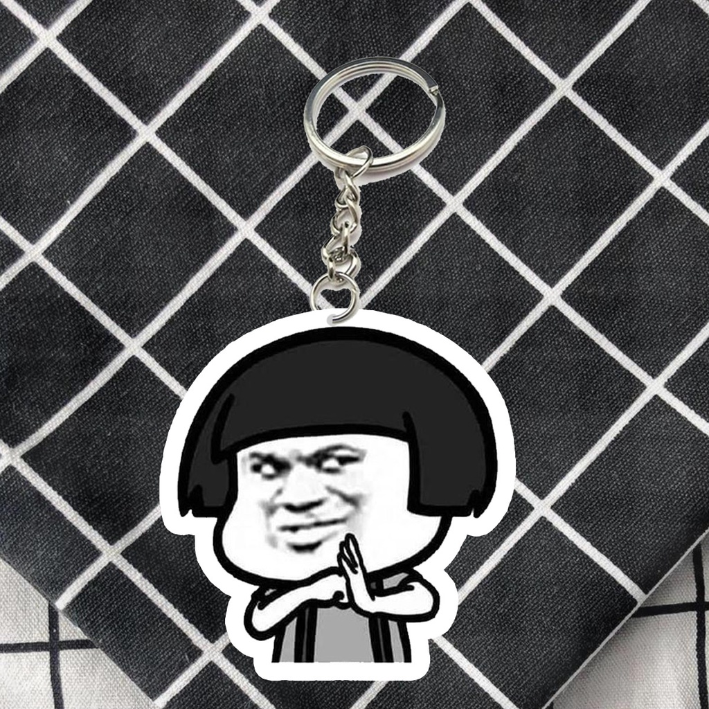 Móc khóa mika meme Gấu trúc bựa cáo từ, oke bấy bề, vỗ tay, xin tha hài hước