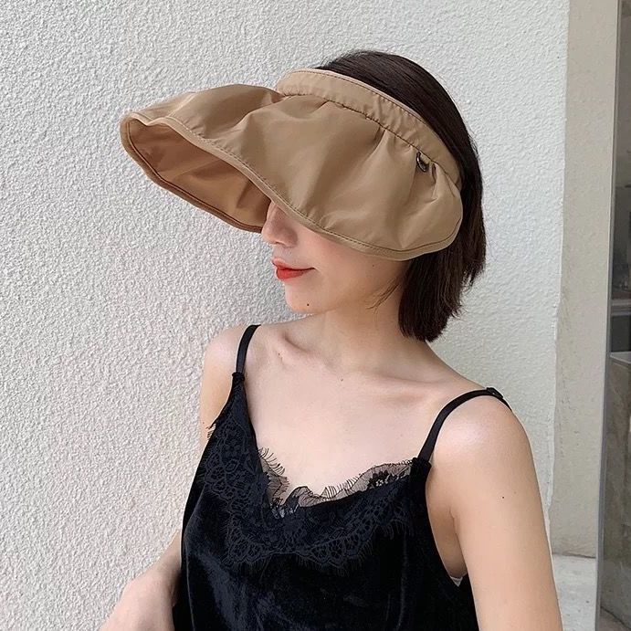 Sunscreen hair band sunscreen hat sunscreen hat sunscreen hat shell hat sunscreen hat female summer Korean style all-match face-covering fisherman hat sun hat ultraviolet-proof empty-top sunscreen hat bznN