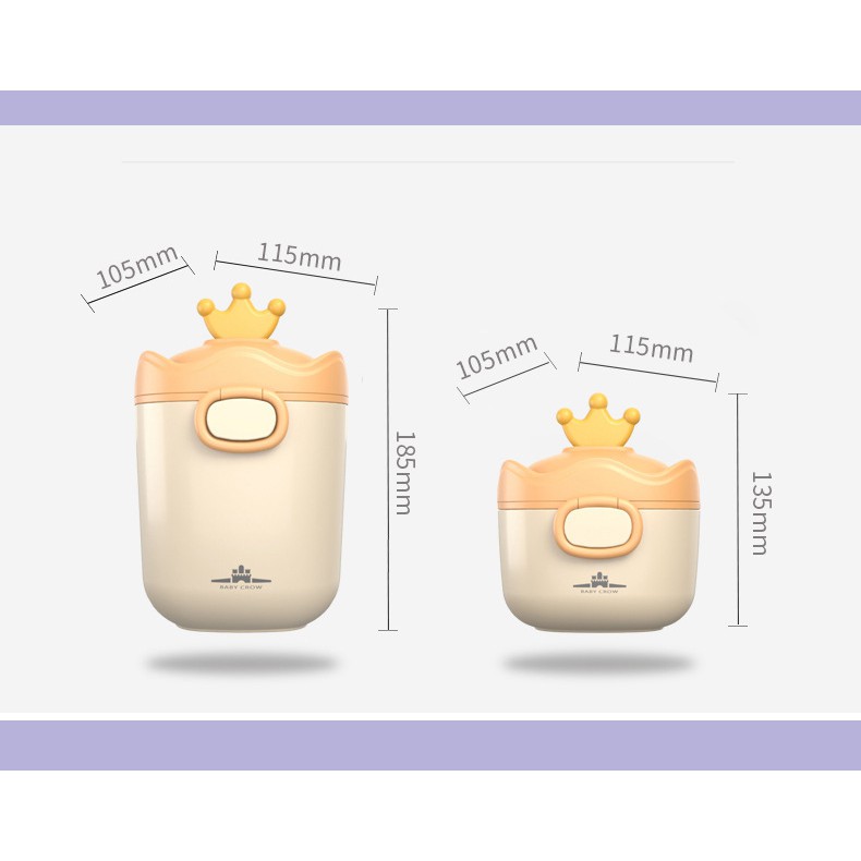 Hộp đựng sữa bột, đồ khô hình vương miện cao cấp hãng Baby Crown (có thể tiệt trùng) Shop mẹ nhím