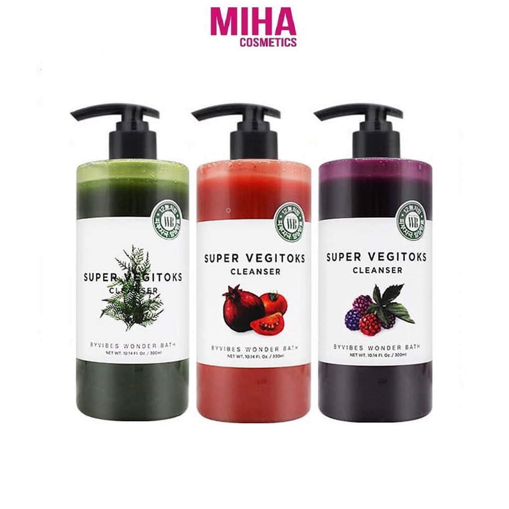Sữa Rửa Mặt Rau Củ Sủi Bọt Thải Độc Wonderbath Super Vegitoks Cleanser 300ml Hàn Quốc
