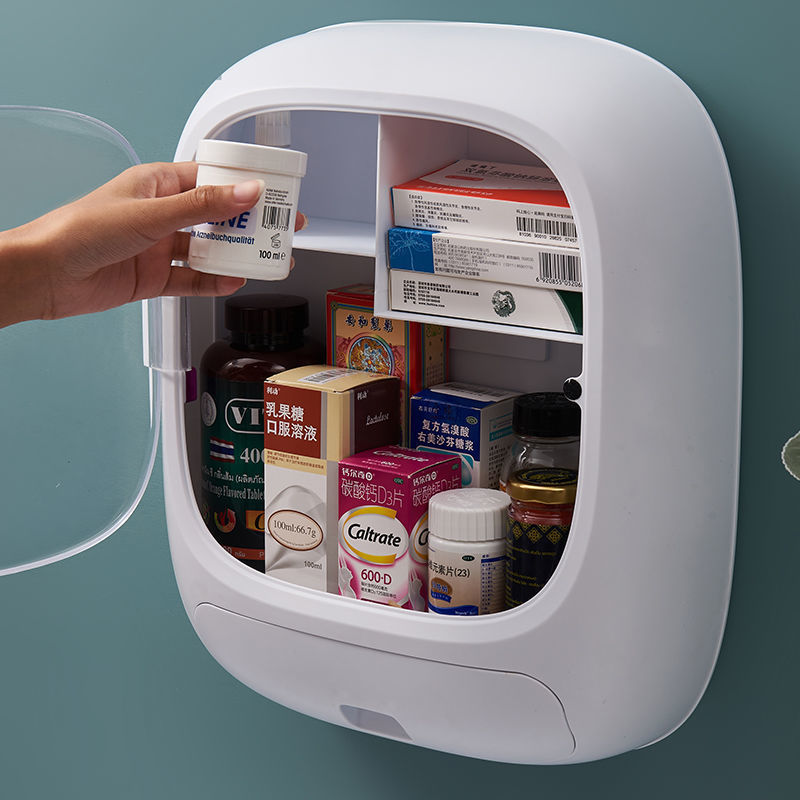 Tủ Đựng Mỹ Phẩm Treo Tường Không Đục Lỗ Công Suất Lớn Chống Bụi Cho Phòng Tắm | BigBuy360 - bigbuy360.vn