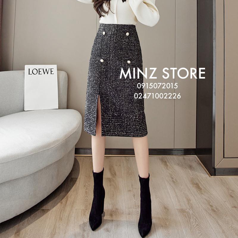 Chân váy kim tuyến 4 cúc #6205 (2 màu) | BigBuy360 - bigbuy360.vn