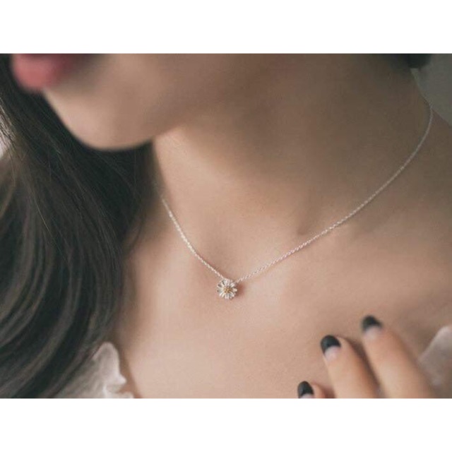 Dây chuyền cúc hoạ mi bạc Ý Silver S925 nhập khẩu