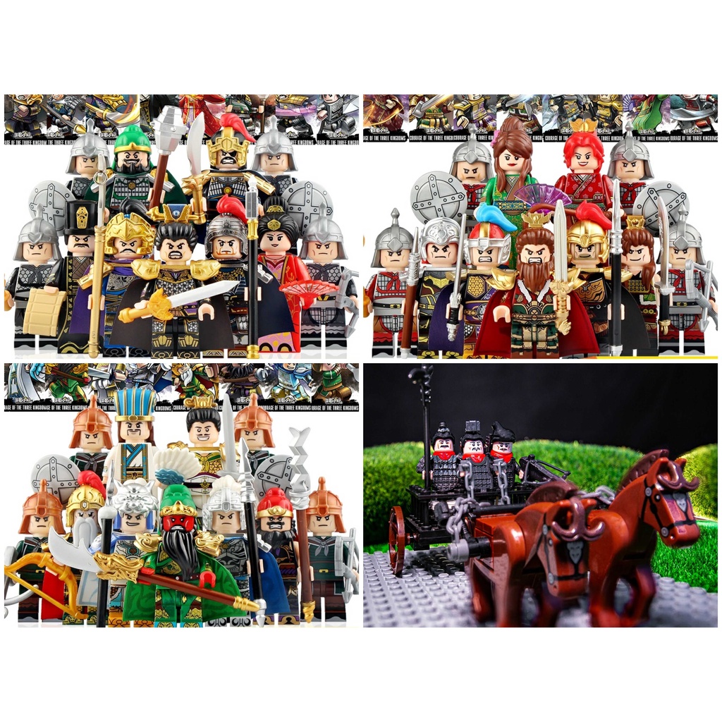 Mô hình mini figure lego Tam quốc các nhân vật kèm ngựa như hình trương phi,tào tháo,tôn quyền cưỡi ngựa