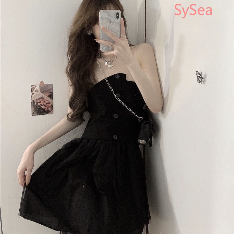 Đầm ống thiết kế lệch tà thời trang mùa hè quyến rũ cho nữ