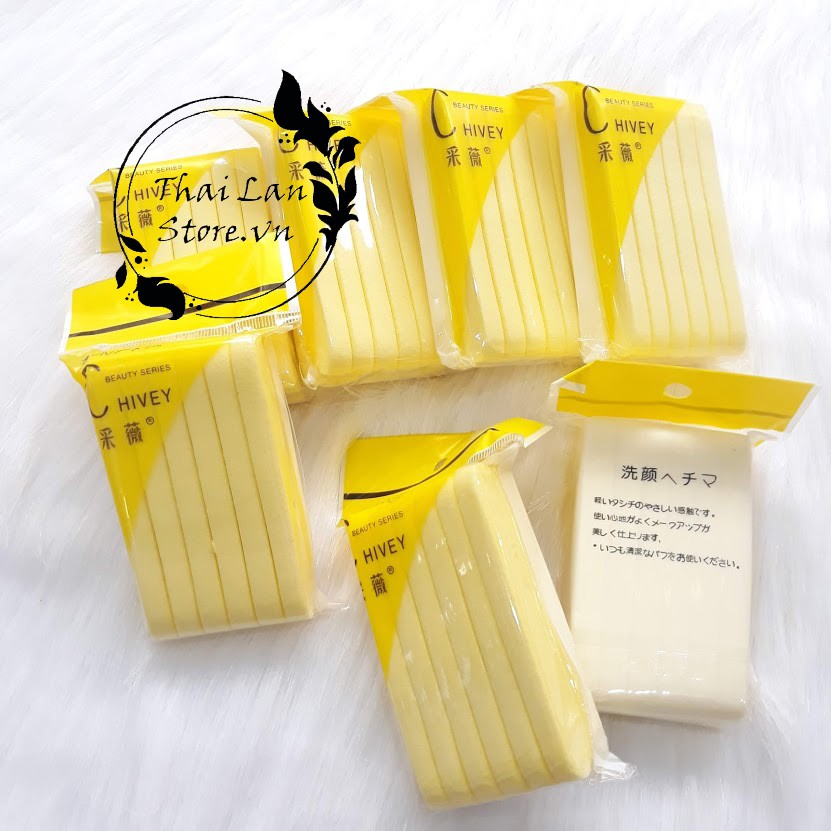 Bọt biển - Bông nở rửa mặt Chivey 12 miếng / Miếng mút rửa mặt bọt biển dạng nén | BigBuy360 - bigbuy360.vn