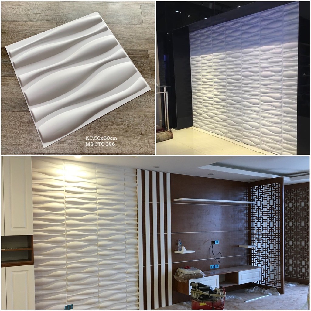 Tấm ốp tường 3D nhựa PVC 50x50cm