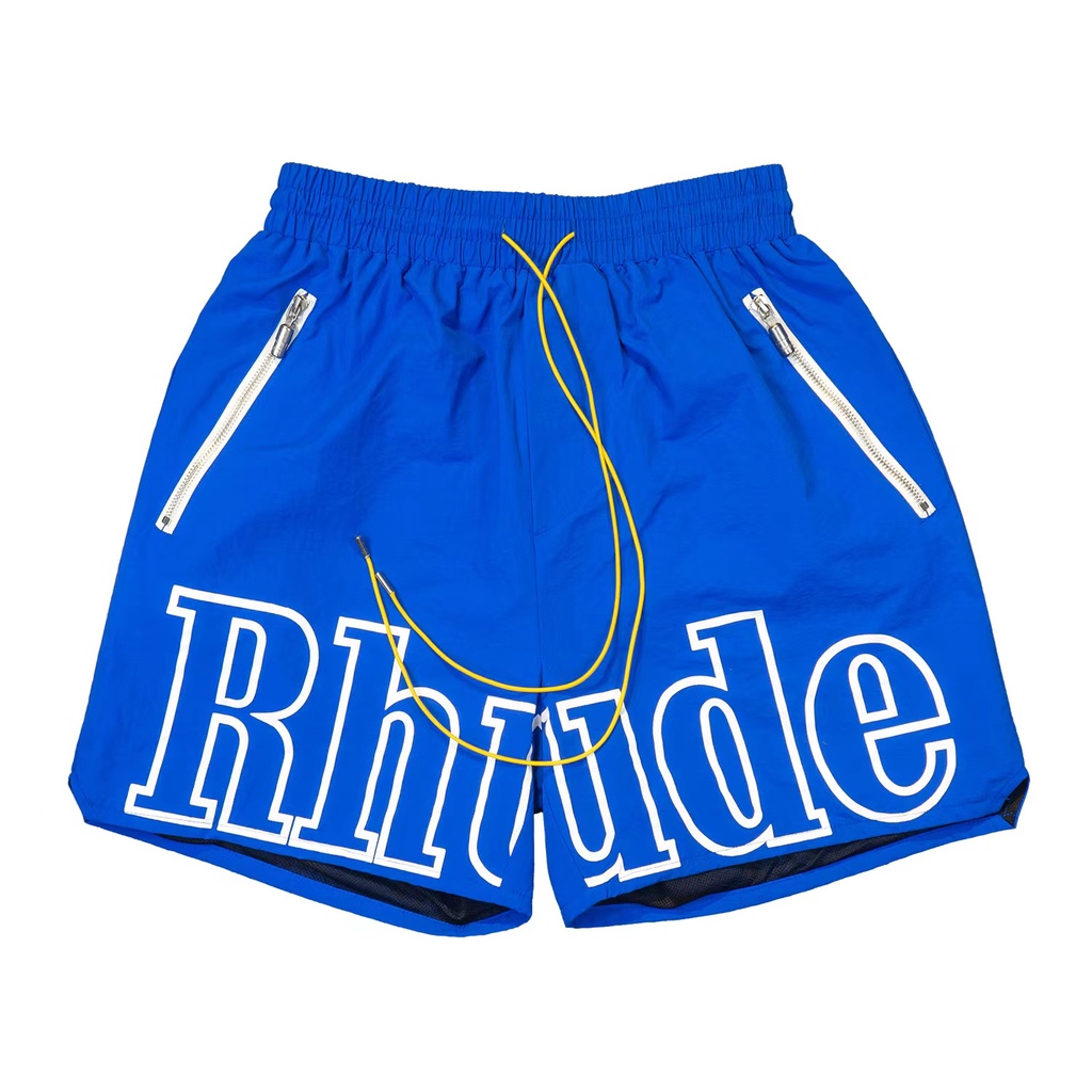 Quần short nam in chữ rhude 3m màu phản quang thời trang