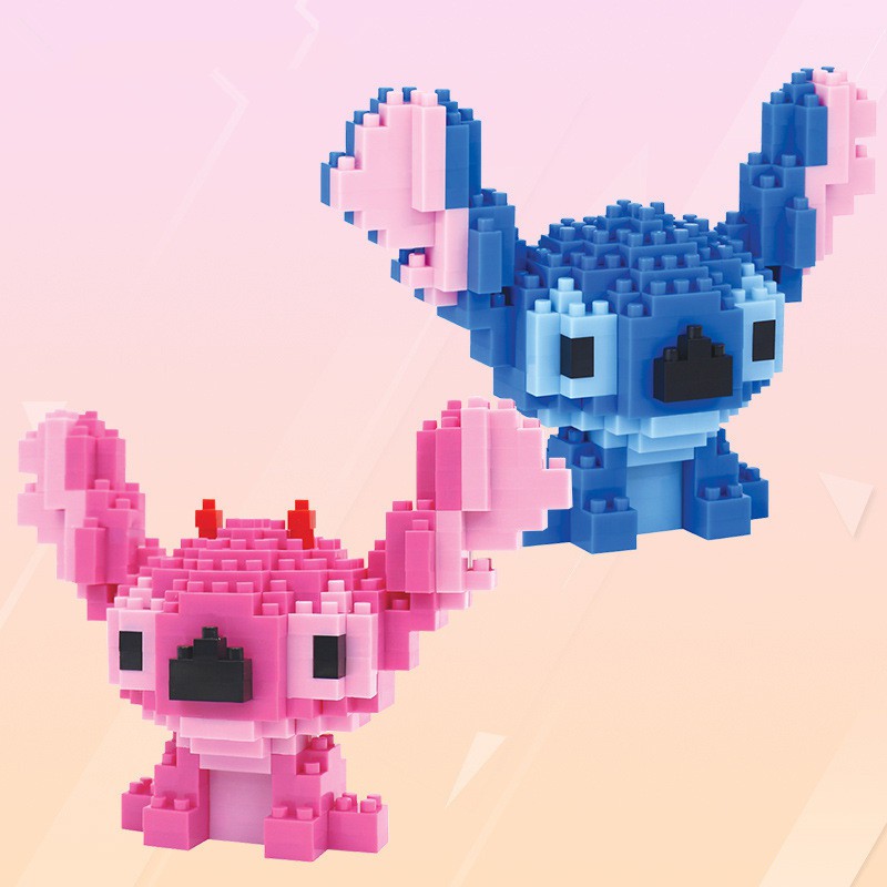 Bộ đồ chơi xếp hình stitch nhỏ kèm hộp đựng tiện lợi chất lượng