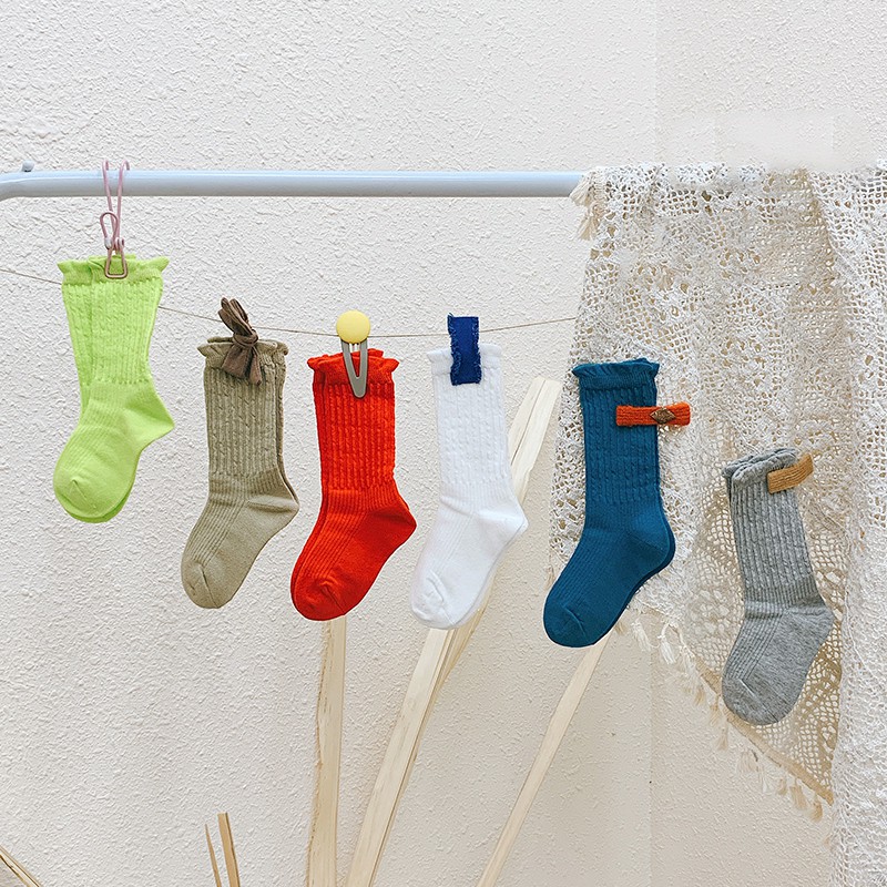 Set 3 đôi vớ cotton phối ren phong cách Hàn Quốc dễ thương dành cho bé gái