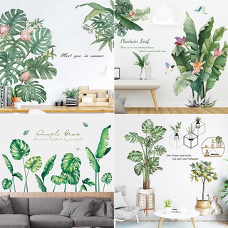 Decal cây xanh, chậu cây, cây chuối dán tường [BL0018]