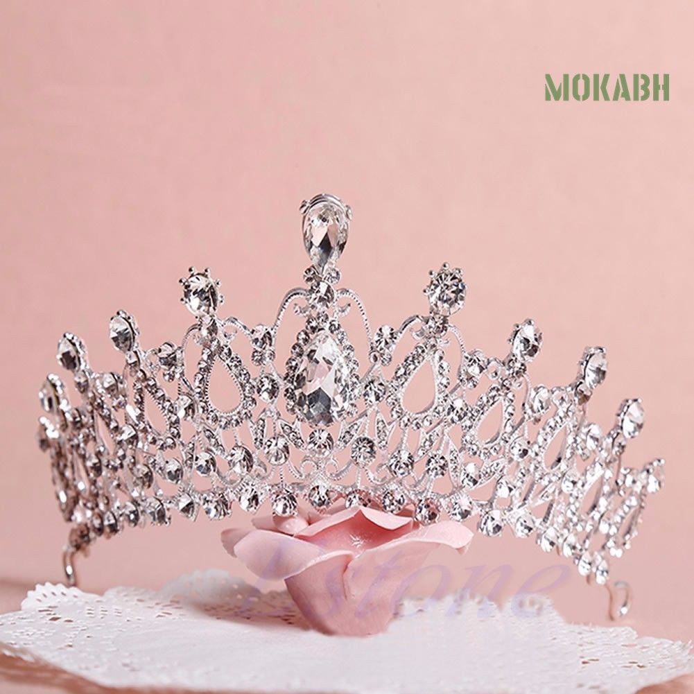 Cài Tóc Hình Vương Miện Đính Đá Lấp Lánh Thời Trang Cho Cô Dâu