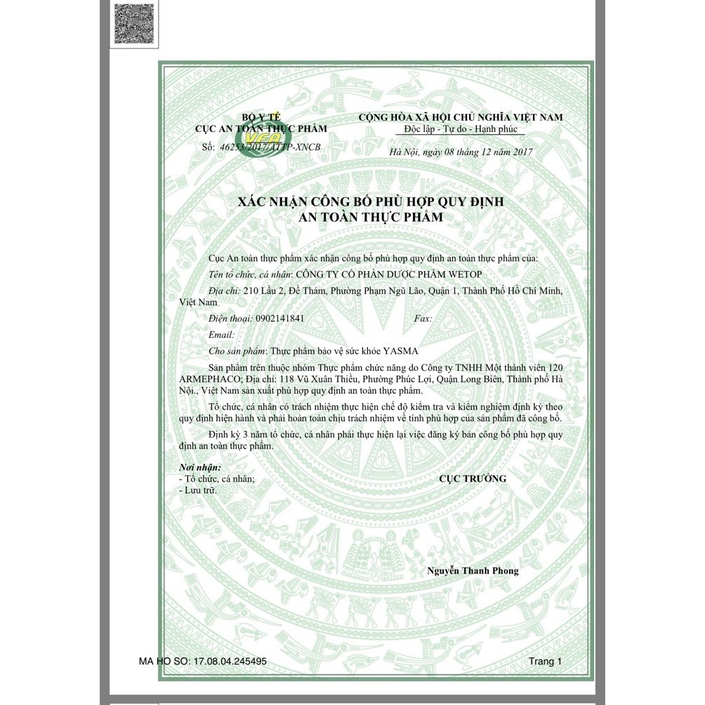 Combo 2 hộp Men vi sinh Yasma hộp 3g/20goi