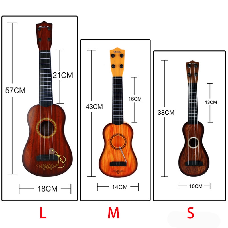 Đàn ukulele mini họa tiết trái tim theo phong cách acoustic