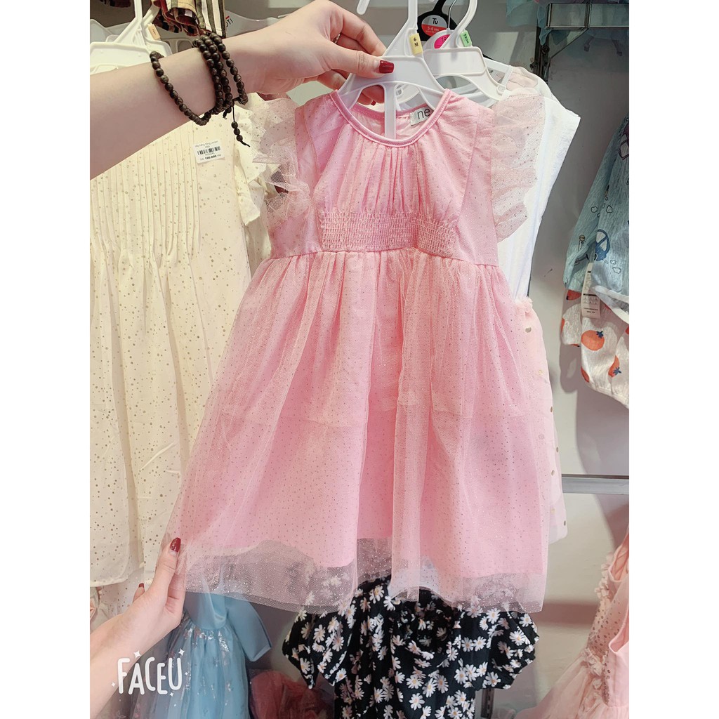 Váy ren hồng lấp lánh( hàng sale ko đổi trả)