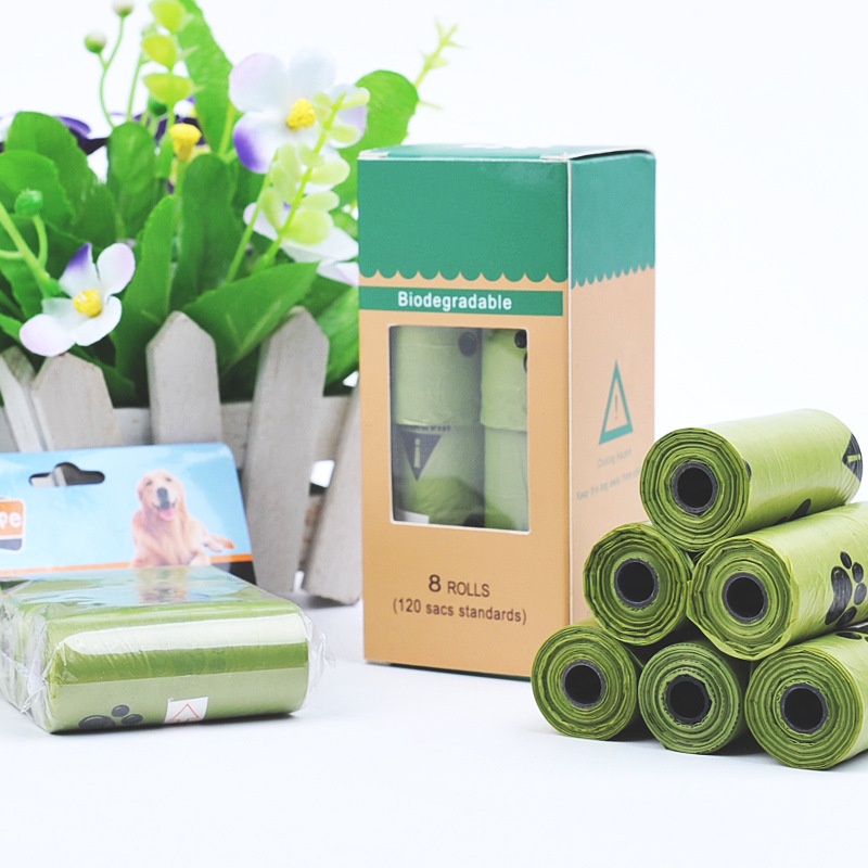 Cuộn Túi Đựng Rác Vệ Sinh Cho Thú Cưng Màu Xanh Lá Cây Dày Dặn Có Thể Phân Hủy Sinh Học