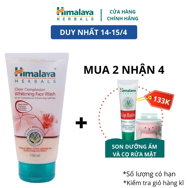 Sữa rửa mặt trắng da mịn màng Himalaya Clear Complexion Whitening Face Wash 150ml