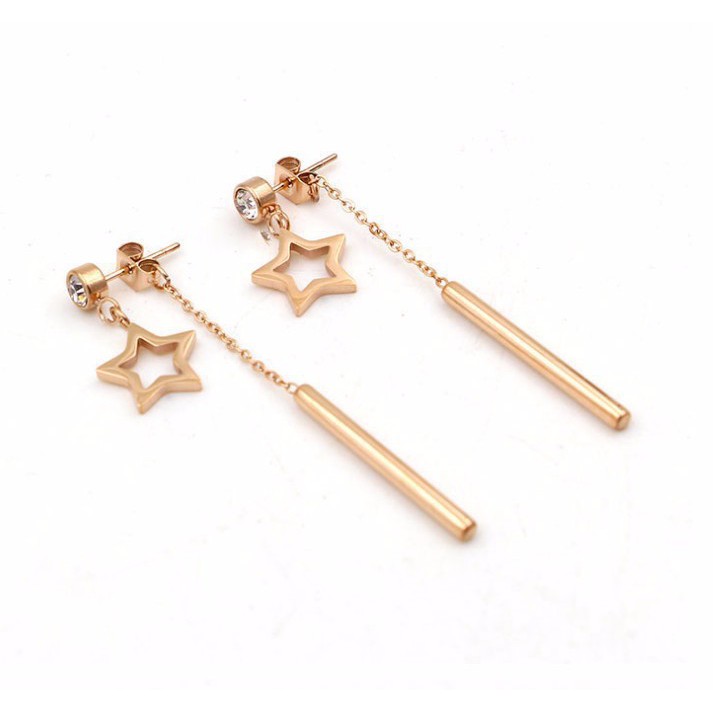 Bông Tai Ngôi Sao Tòn Ten Titan Ko đen TT 0394