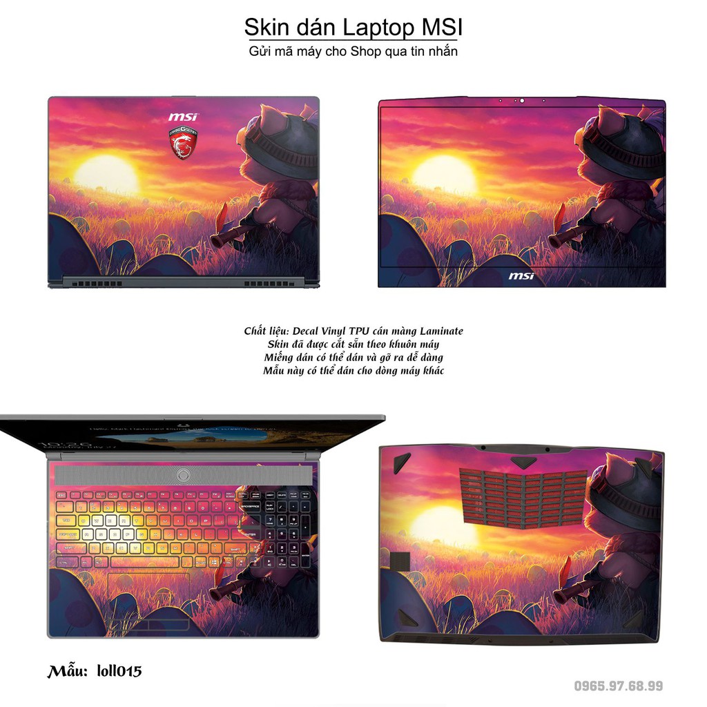 Skin dán Laptop MSI in hình Liên Minh Huyền Thoại nhiều mẫu 2 (inbox mã máy cho Shop)