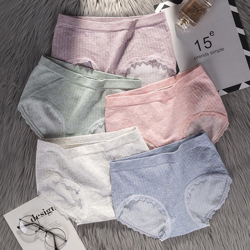 Quần Lót Nữ Cotton Cao Cấp MUJJI - Quần Chíp Nữ Cotton MUJJI Co Dãn 4 Chiều Hàng Xuất Nhật FreeSize Dưới 62kg