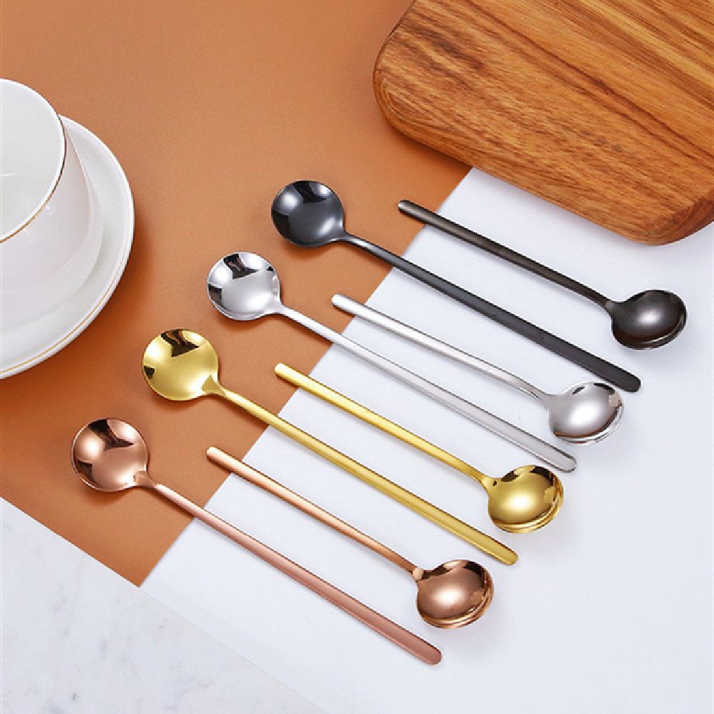 Thìa cà phê bằng thép không gỉ 304 màu phản quang phong cách Bắc Âu