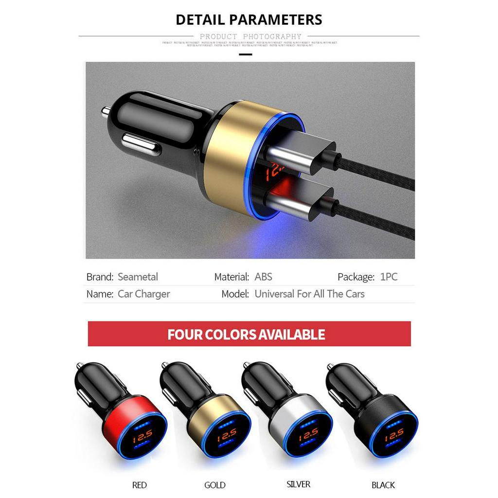 Tẩu Sạc Hai Cổng USB 3.1A 12v Cho Xe Ô Tô