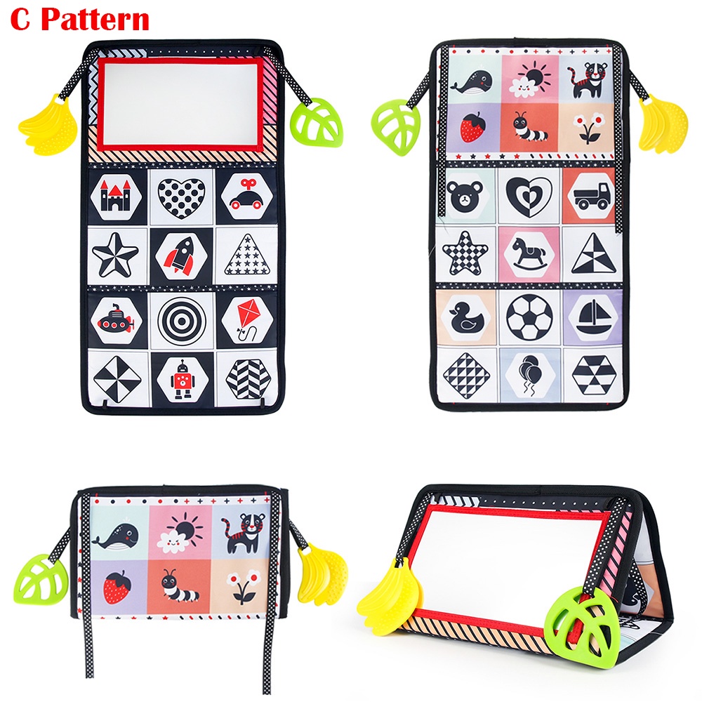 Đồ chơi phản chiếu qua gương có độ tương phản cao màu đen và trắng giáo dục cho trẻ sơ sinh