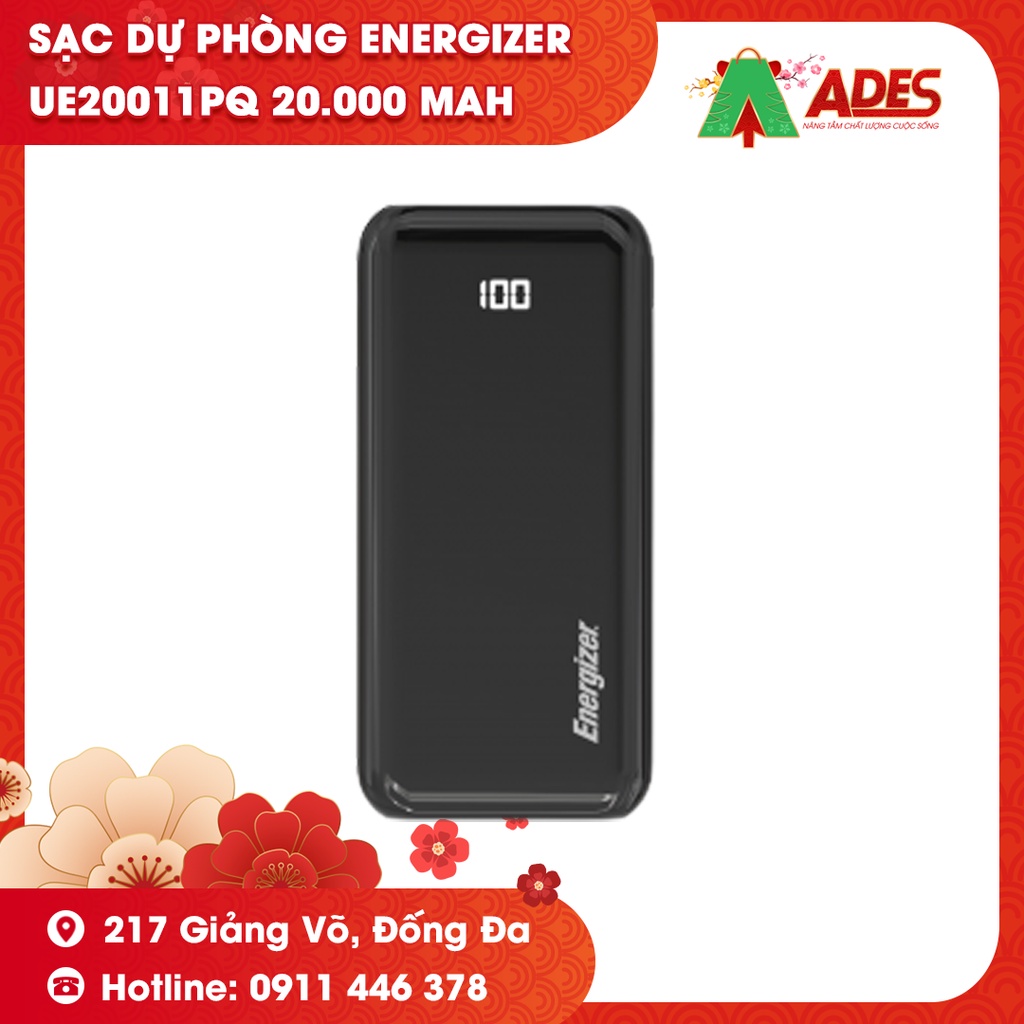 [Mã 154ELSALE2 giảm 7% đơn 300K] Sạc dự phòng Energizer UE20011PQ 20.000 mAh/3.7V Li-Polymer - Bảo Hành Chính Hãng