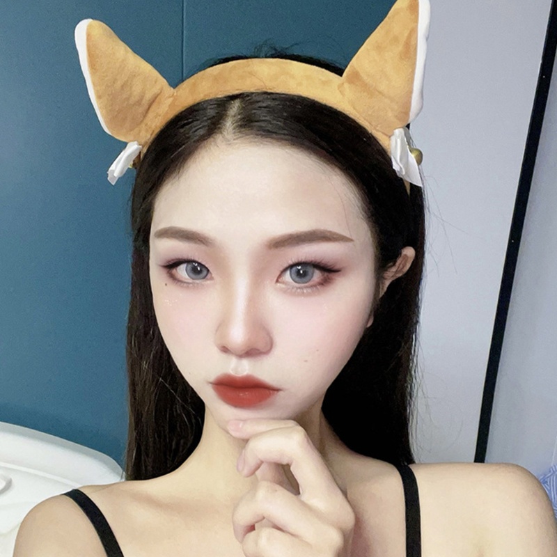 Flgo Băng Đô Tai Cáo Dễ Thương Có Chuông Trang Trí Rửa Mặt / Tắm Cho Nữ