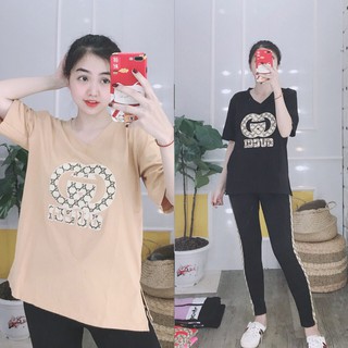 [XẢ HÀNG] Đồ bộ nữ đẹp, quần áo mặc nhà cotton quần dài tay ngắn, chất thun mềm mại, co giãn tốt A009