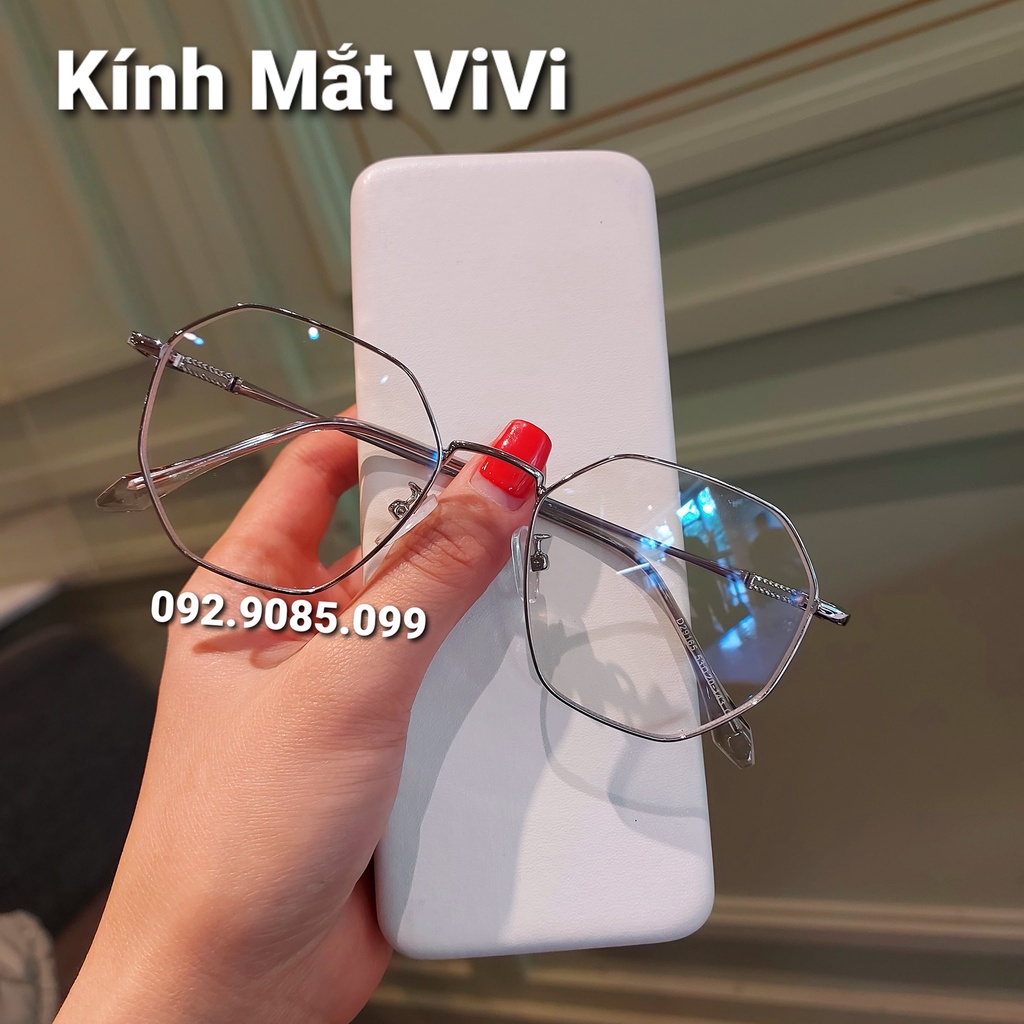 Gọng kính cận thời trang lục giác chất liệu kim loại kiểu mới V9165, nhận cắt cận viễn loạn