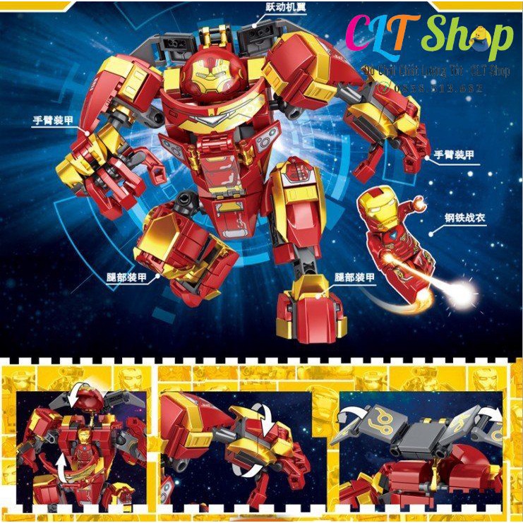 Đồ chơi xếp hình lego Hulkbuster Iron man lắp ráp mô hình người sắt