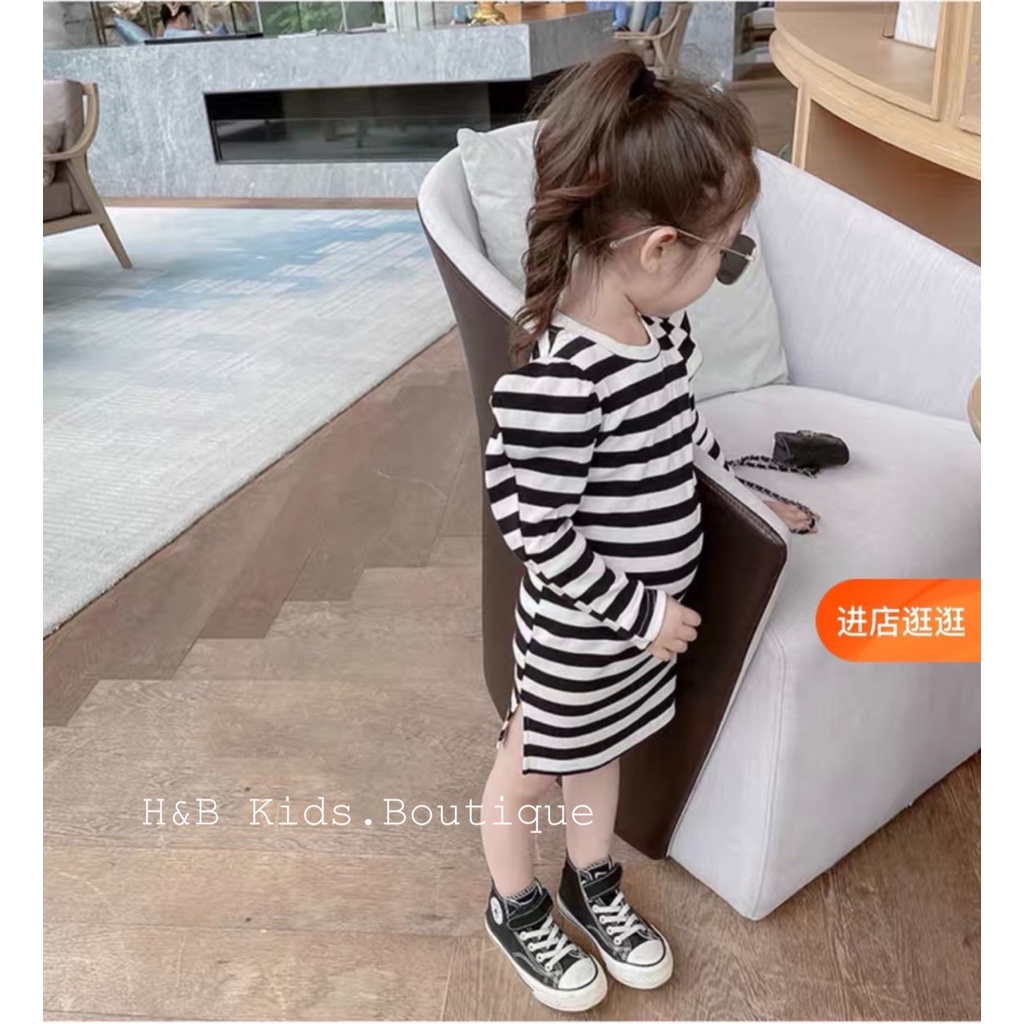 Váy body kẻ ngang bé gái