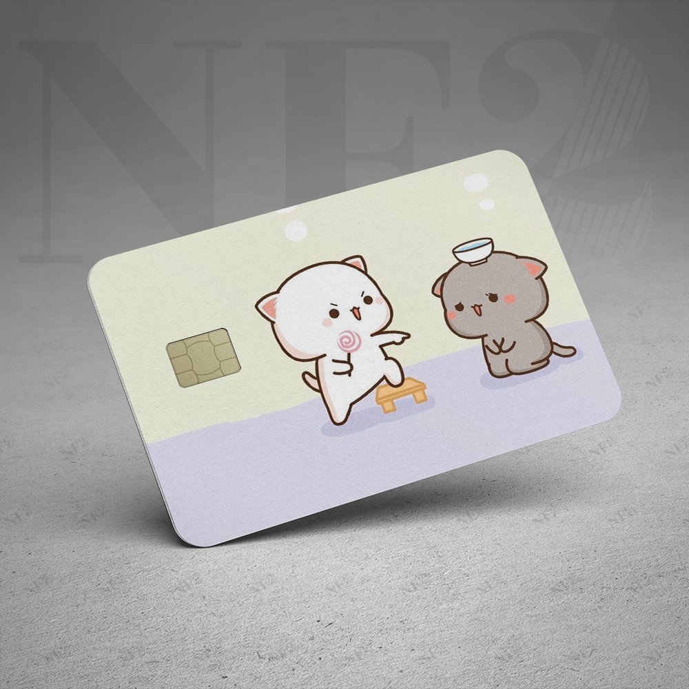 CUTE CAT - Decal Sticker Thẻ ATM (Thẻ Chung Cư, Thẻ Xe, Credit, Debit Cards) Miếng Dán Trang Trí NF2 Cards