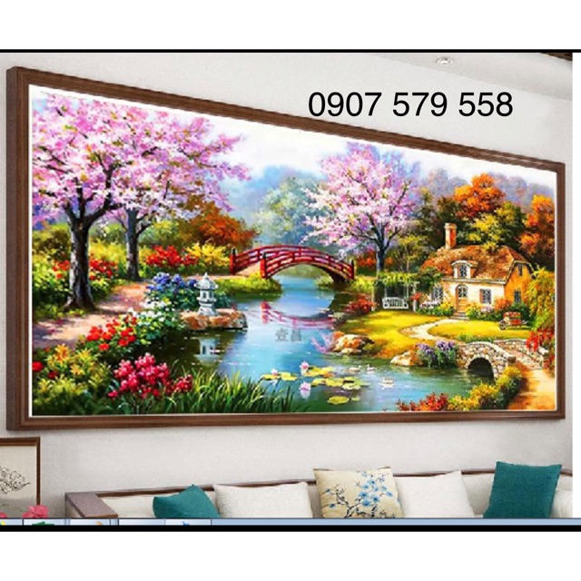 Tranh thêu chữ thập Tổ ấm Hạnh Phúc THÊU KÍN - chưa thêu