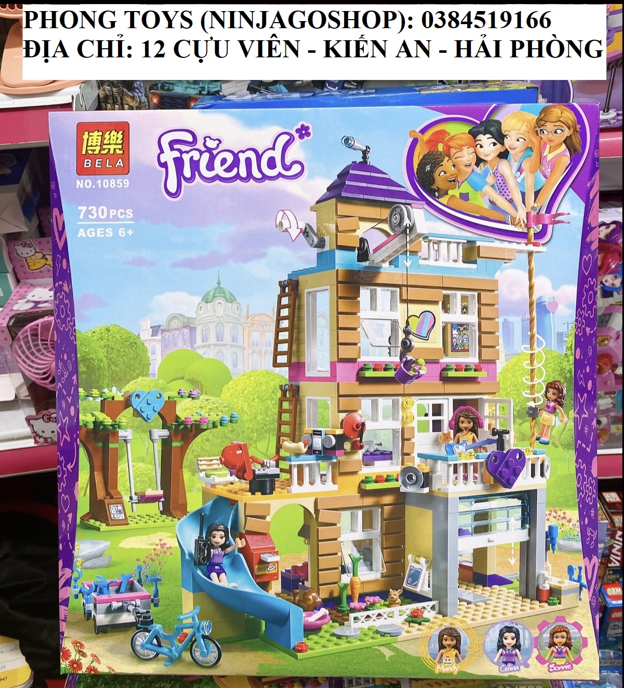 [Rẻ vô địch] Lắp Ráp xếp hình Lego Friend Bela 10859 Girls Club : Ngôi nhà tình bạn 730 mảnh