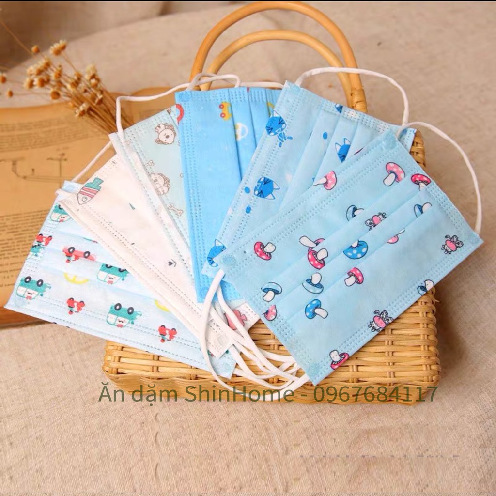 (Chọn mẫu) Khẩu trang y tế trẻ em kháng khuẩn 3 lớp cho bé 4-12 tuổi