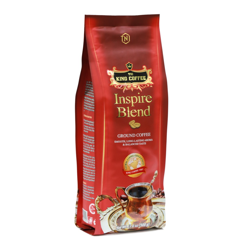 Cà Phê Rang Xay Inspire Blend KING COFFEE - Túi 500g - 4 loại hạt café CULI Thượng Hạng