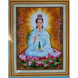 Tranh thêu chữ thập Phật quan âm 2520