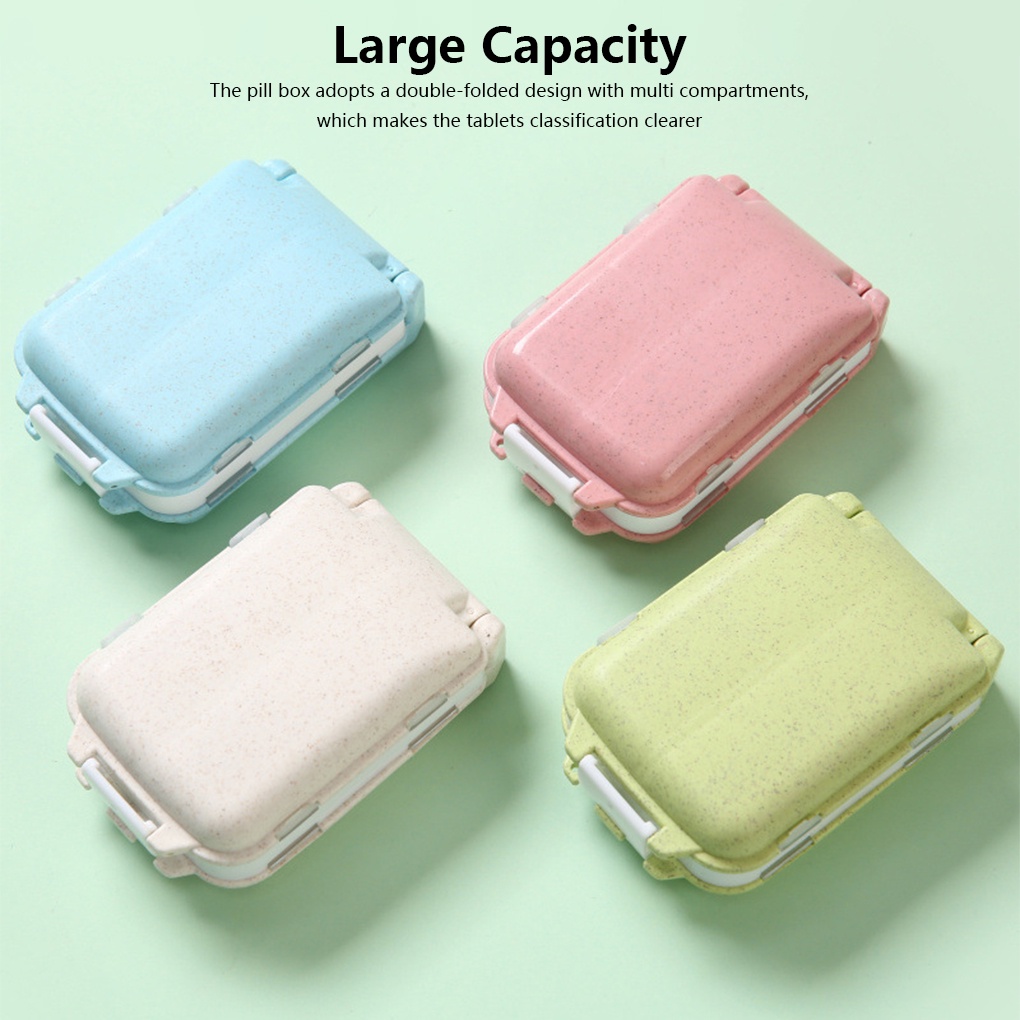 Pill Box Container Weekly Tablet Organizer Storage Case Tablets Divider Hiking Camping Indoor Outdoor Health Care