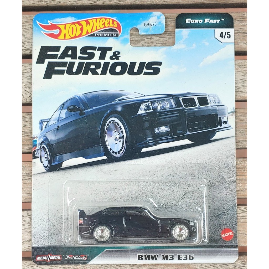 Xe mô hình tỉ lệ 1:64 Hot Wheels Fast &amp; Furious Euro Fast BMW M3 E36 ( màu đen )