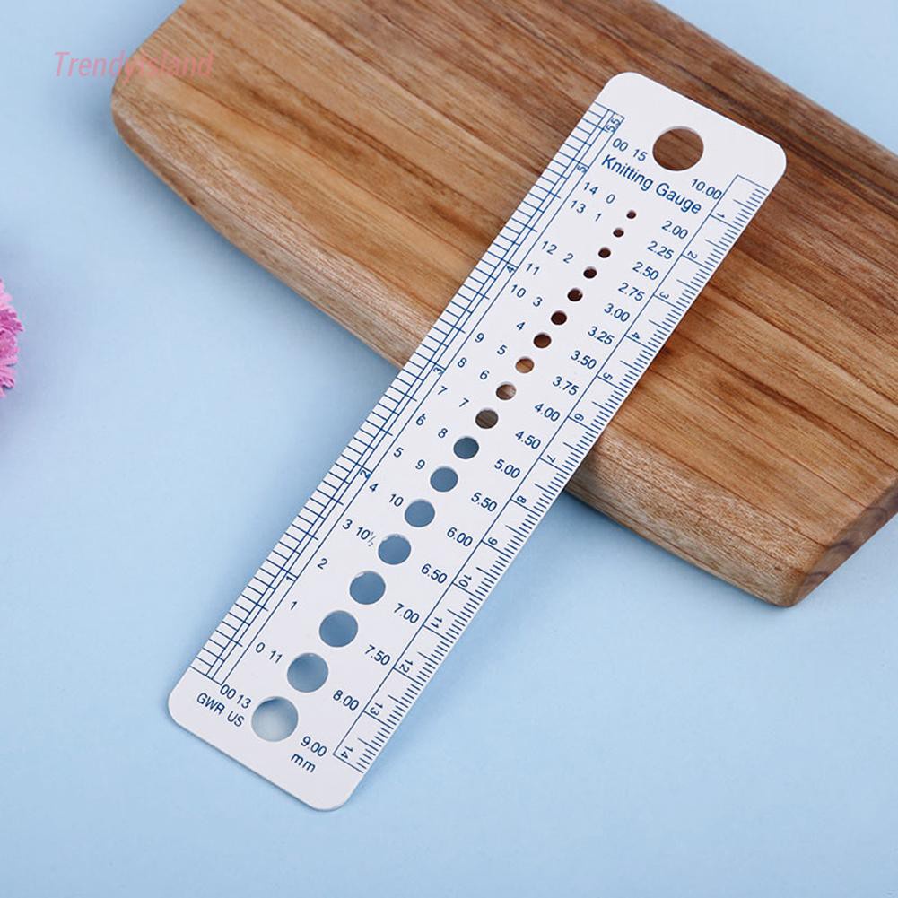 9-20mm Yarn Ruler Measure Needle Gauge Inch CM Plastic Measure Ruler Household Sewing Tailor Tool