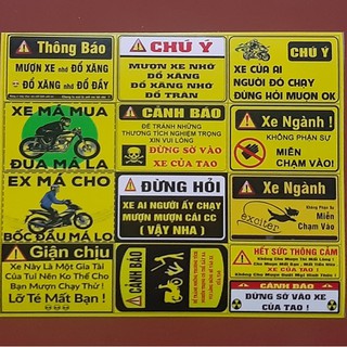 BỘ TEM XE TEM CẢNH BÁO