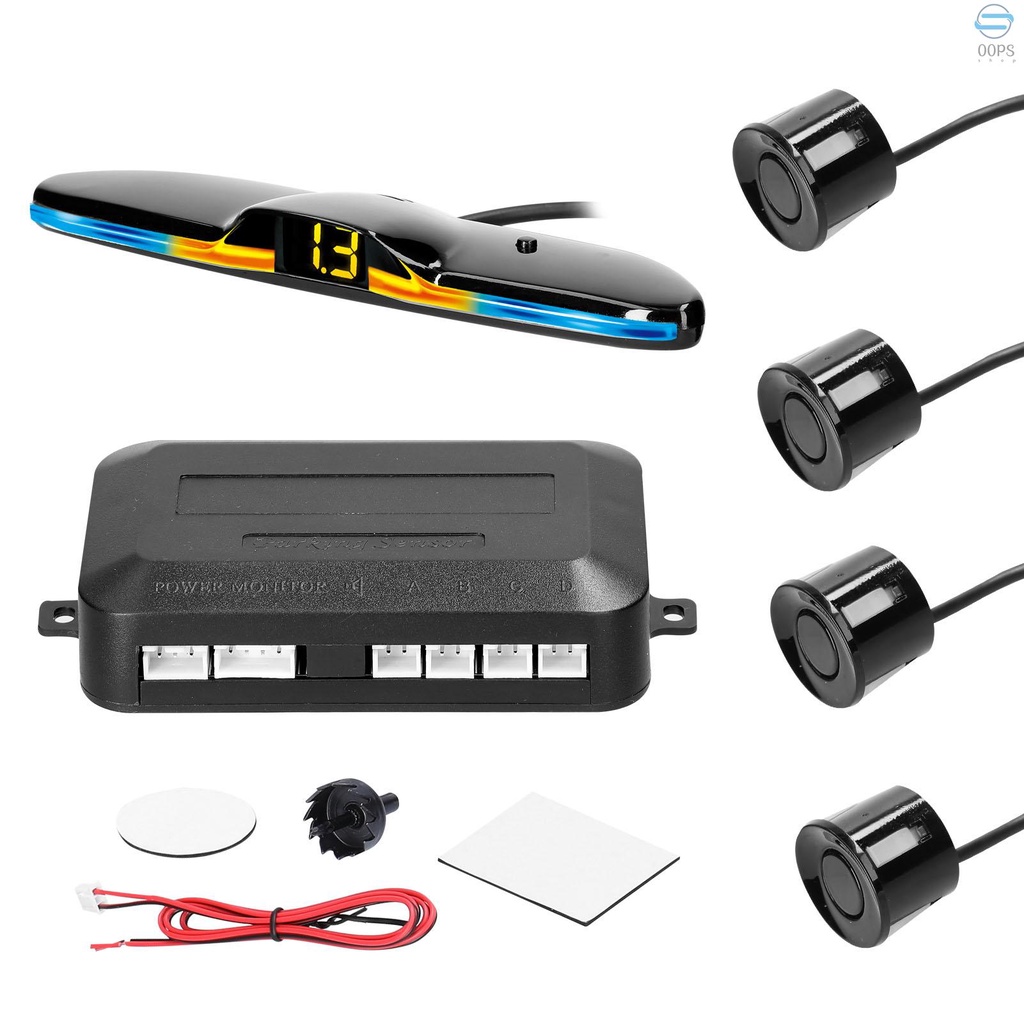 Hệ Thống Cảm Biến Đỗ Xe Hơi Kèm 4 Cảm Biến Có Đèn LED Hiển Thị