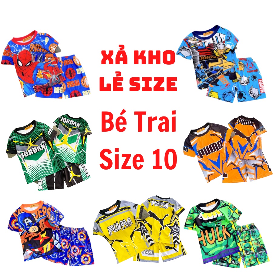 Quần áo bé trai, quần áo trẻ em thun lạnh hoặc cotton in hình siêu đẹp thoáng mát, mềm mịn không phai