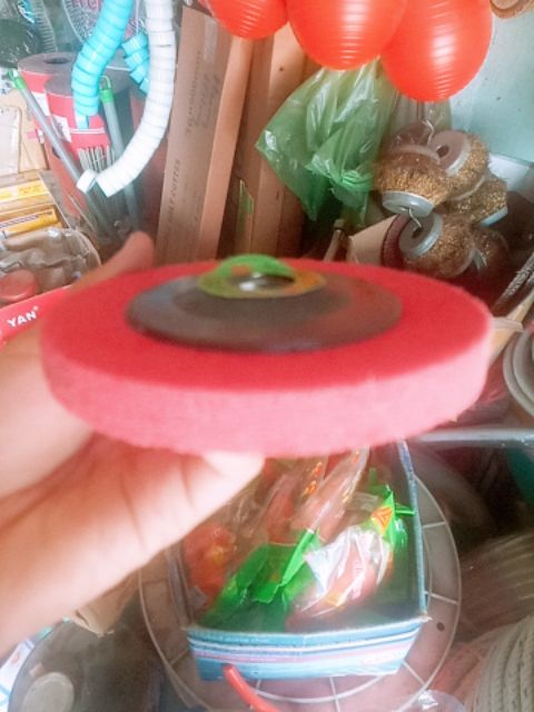 Nỉ đỏ/ đĩa đánh bóng dùng đánh bóng kim loại phi 100