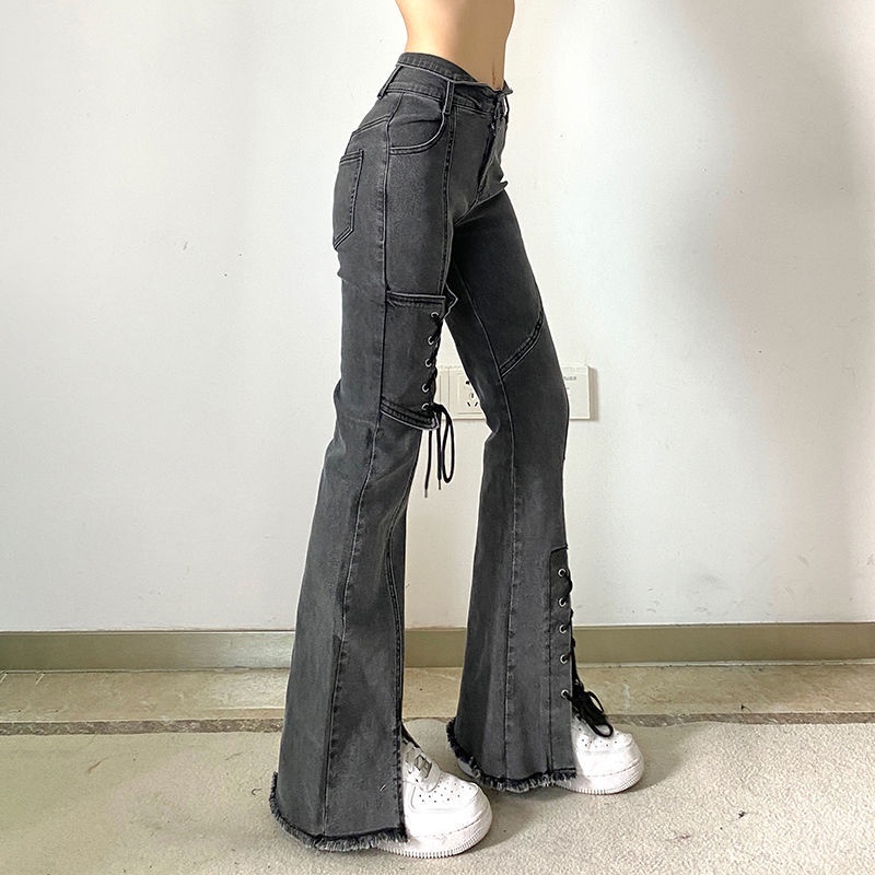 Quần Jeans Dài Lưng Cao Thời Trang Dành Cho Nữ