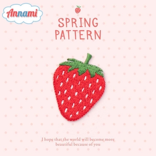 Miếng dán thêu hình quả dâu tây trang trí túi xách dễ thương