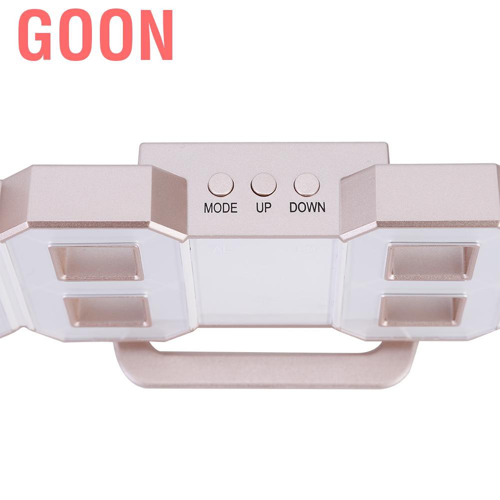 GOON Đồng Hồ Báo Thức Điện Tử Đèn Led 3d Hình Vỏ Sò Vàng Dùng Trang Trí Phòng Ngủ